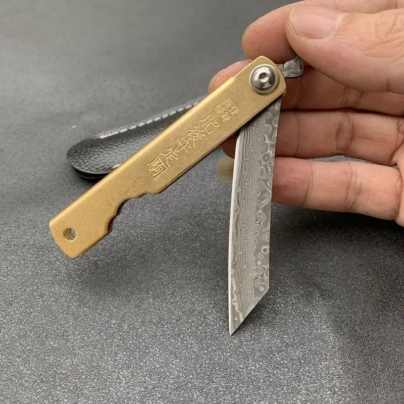ヒゴノカミ日本製ミニポケット折りたたみナイフ VG10 ダマ - Woodworking In Japanese のレビューと価格