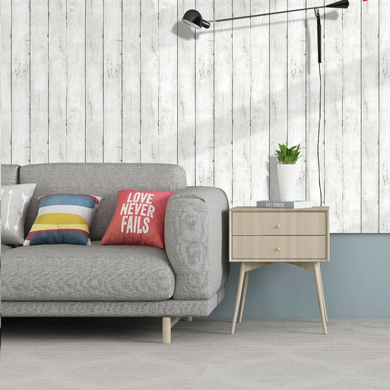 アイボリーホワイトのレトロ調、木目模様の縦ストライプ柄、自己 - Woodworking Wallpaper のレビューと価格