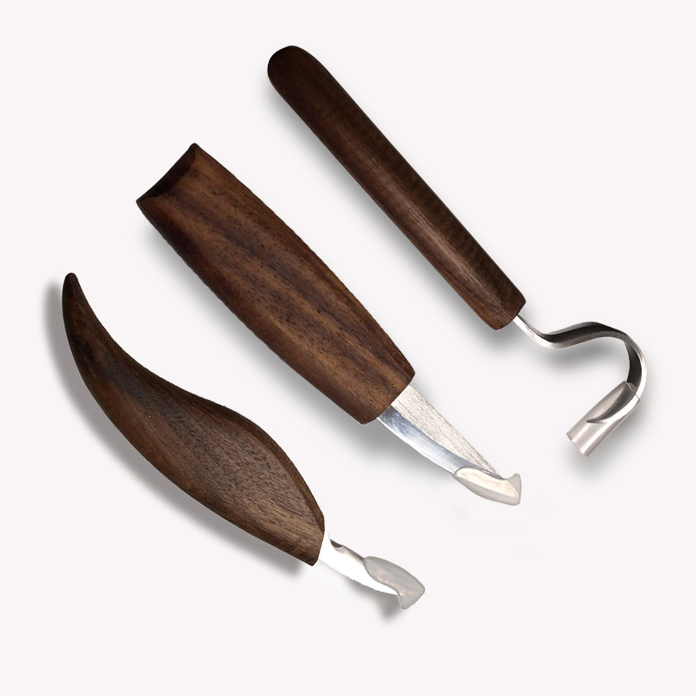 5本セットの彫刻ナイフ。ステンレス鋼の刃、木製のハンドル。軟 - Wood Chisel Set のレビューと価格